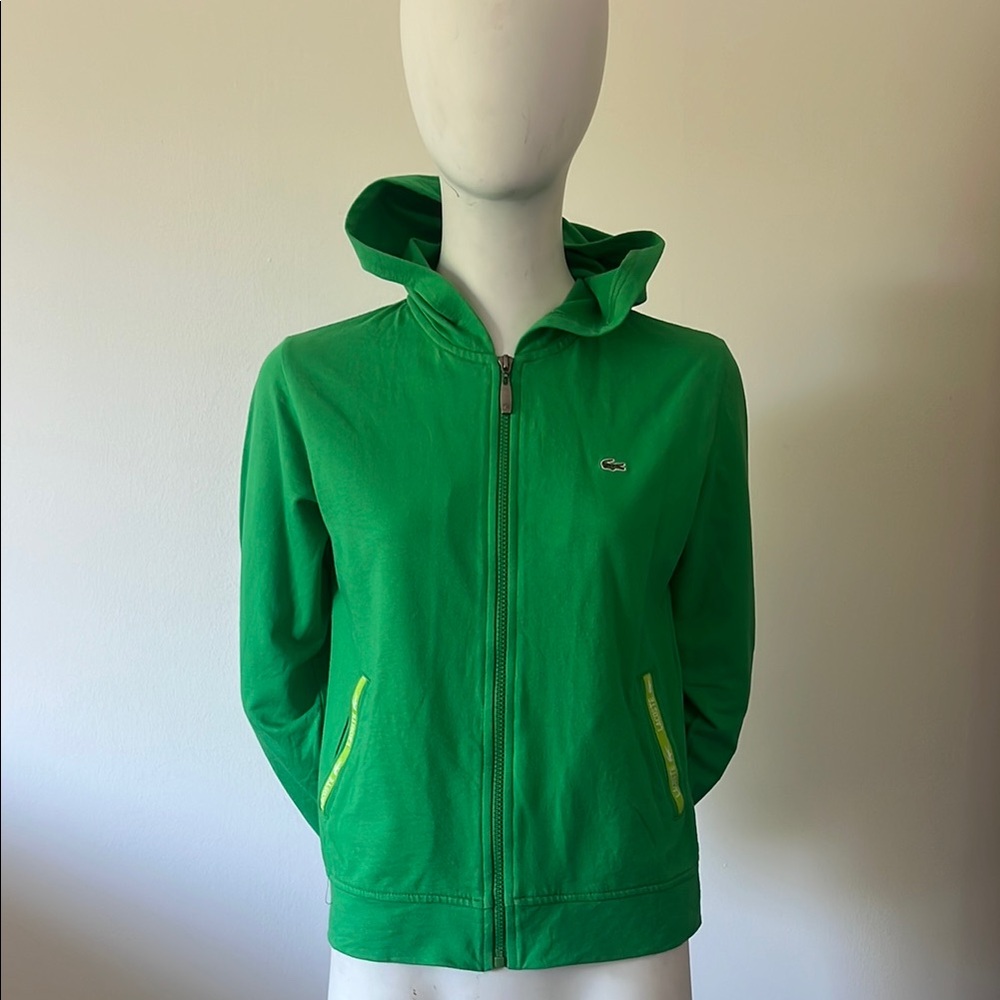 Lacoste Green Jacket Full-Zip Hoodie Sweatshirt Size 42